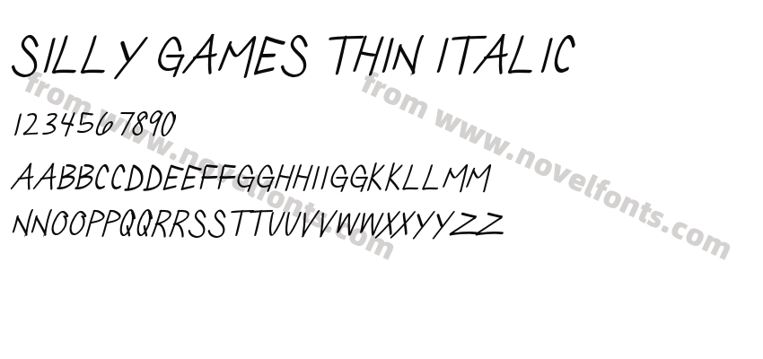 Silly Games Thin ItalicPreview