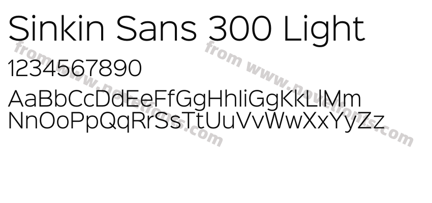 Sinkin Sans 300 LightPreview