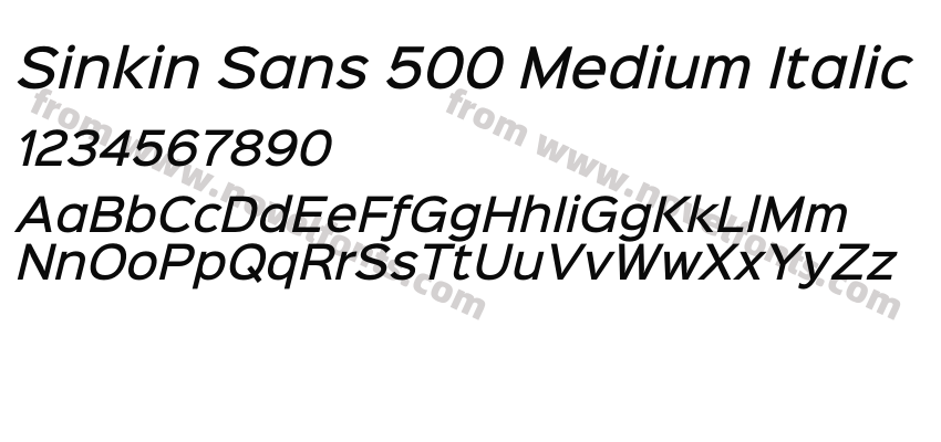 Sinkin Sans 500 Medium ItalicPreview