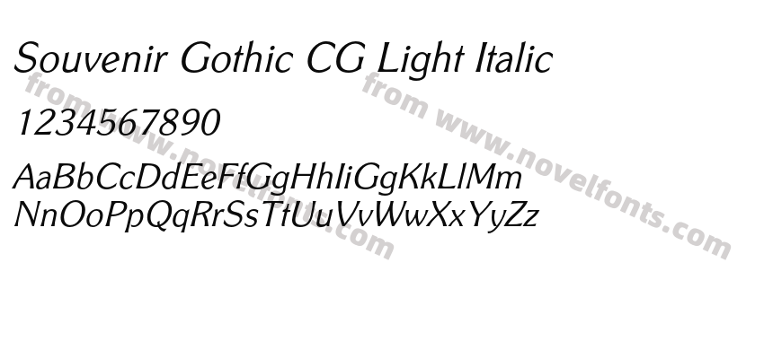 Souvenir Gothic CG Light ItalicPreview