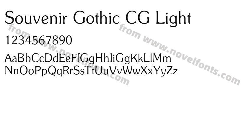 Souvenir Gothic CG LightPreview