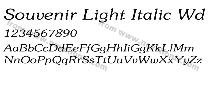 Souvenir Light Italic WdPreview