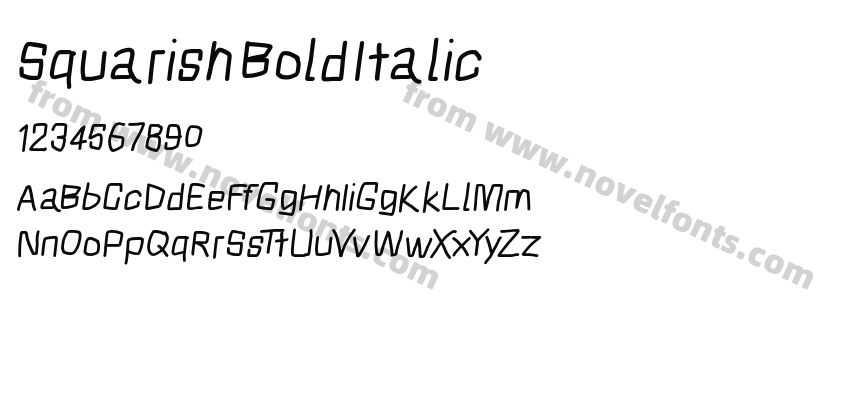 Squarish Bold ItalicPreview