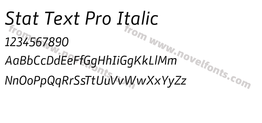 Stat Text Pro ItalicPreview