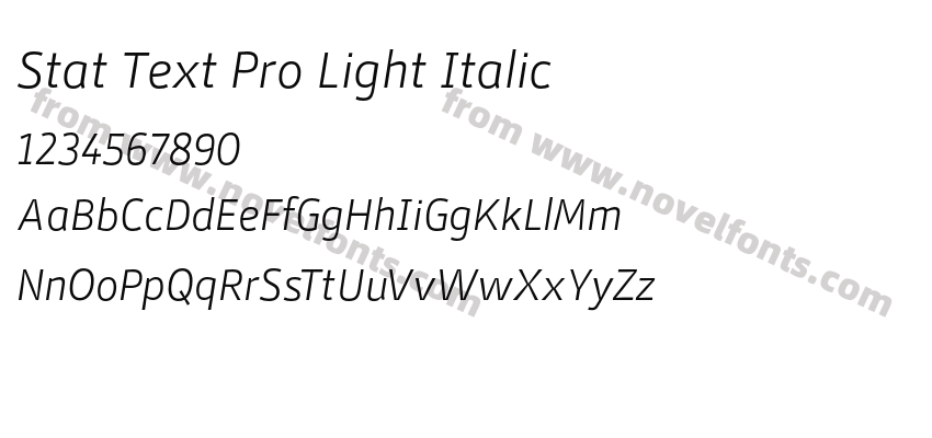 Stat Text Pro Light ItalicPreview