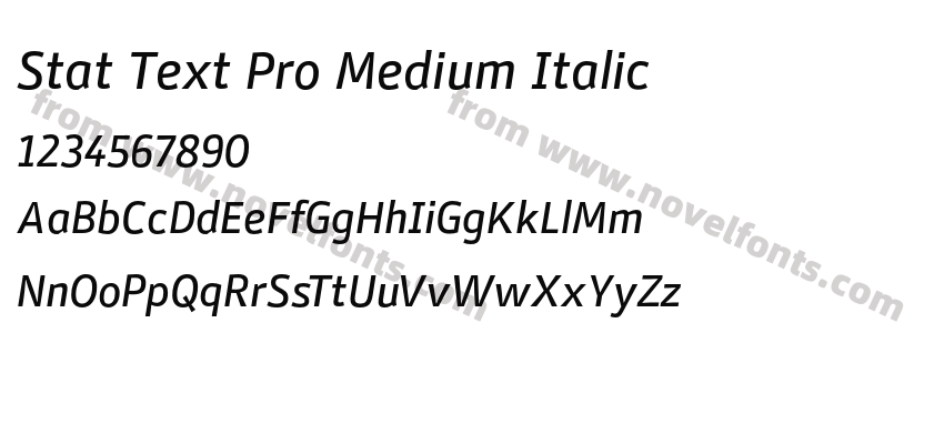 Stat Text Pro Medium ItalicPreview