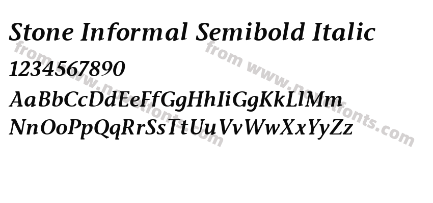 Stone Informal Semibold ItalicPreview