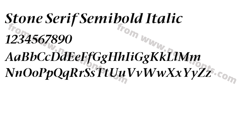 Stone Serif Semibold ItalicPreview