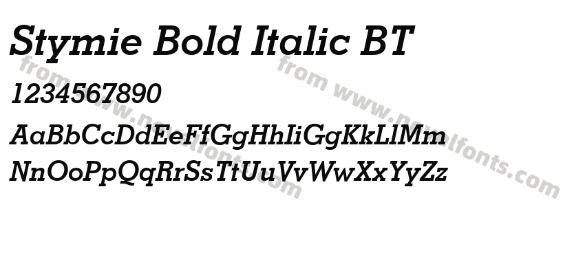 Stymie Bold Italic BTPreview