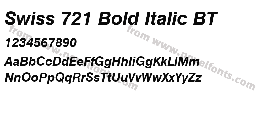 Swiss 721 Bold Italic BTPreview