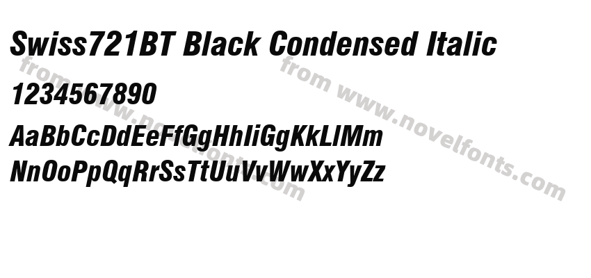 Swiss721BT Black Condensed ItalicPreview