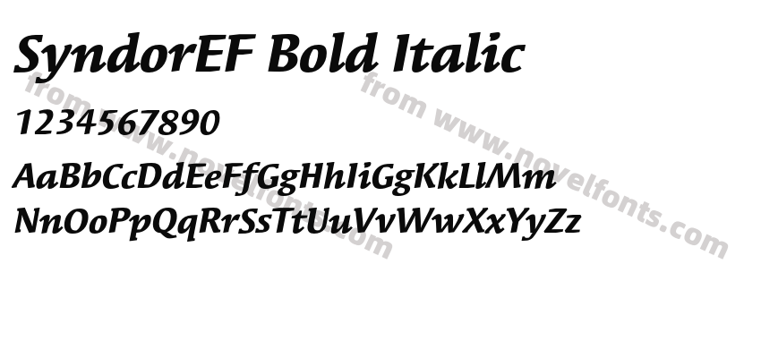 SyndorEF Bold ItalicPreview