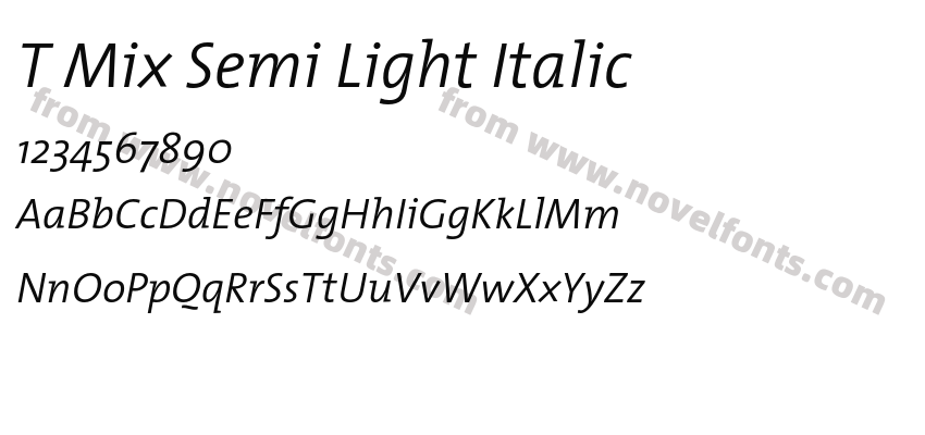 T Mix Semi Light ItalicPreview