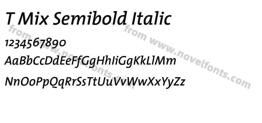 T Mix Semibold ItalicPreview