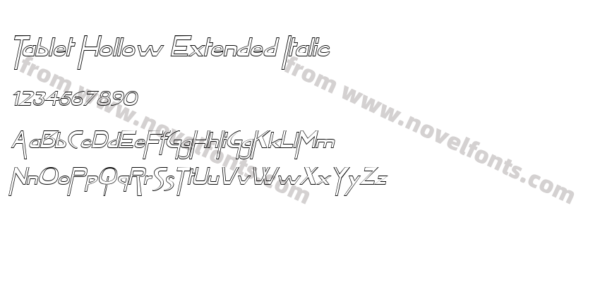 Tablet Hollow Extended ItalicPreview