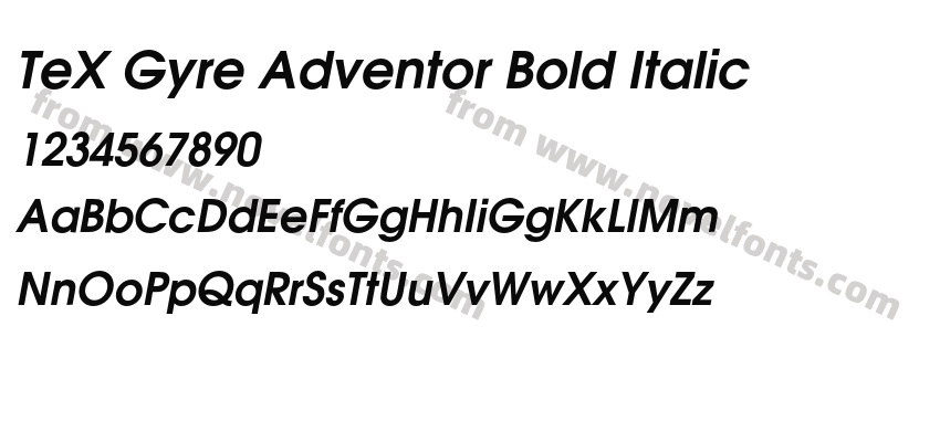 TeX Gyre Adventor Bold ItalicPreview