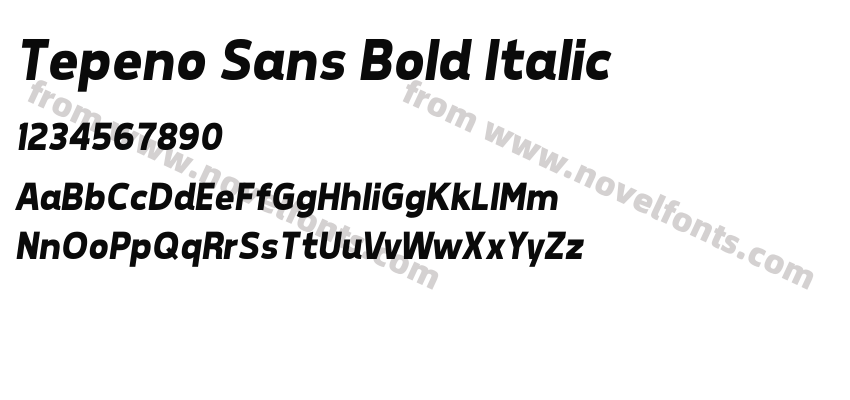 Tepeno Sans Bold ItalicPreview