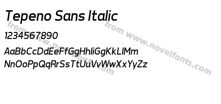 Tepeno Sans ItalicPreview