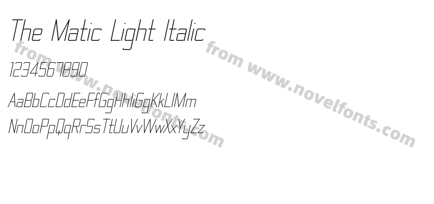 The Matic Light ItalicPreview