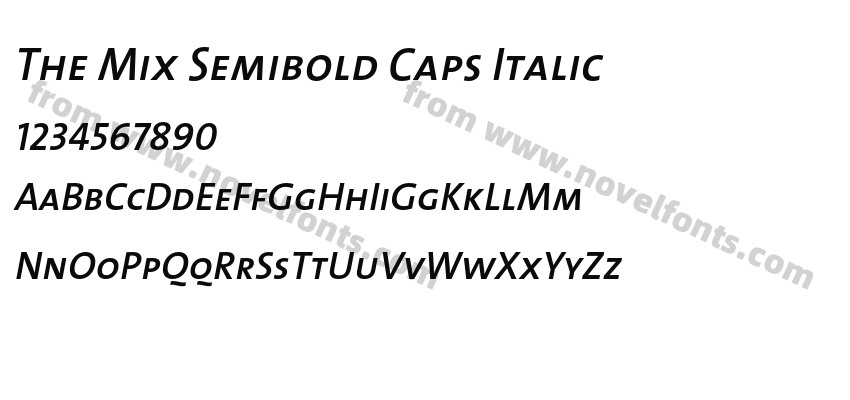 The Mix Semibold Caps ItalicPreview