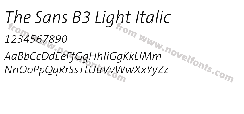 The Sans B3 Light ItalicPreview