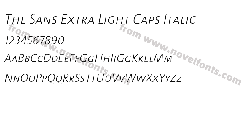 The Sans Extra Light Caps ItalicPreview