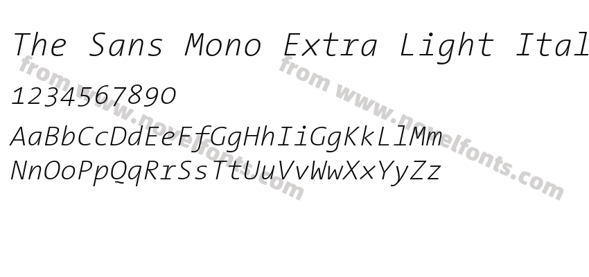 The Sans Mono Extra Light ItalicPreview