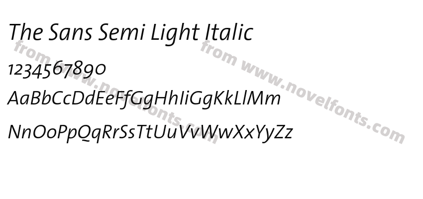 The Sans Semi Light ItalicPreview