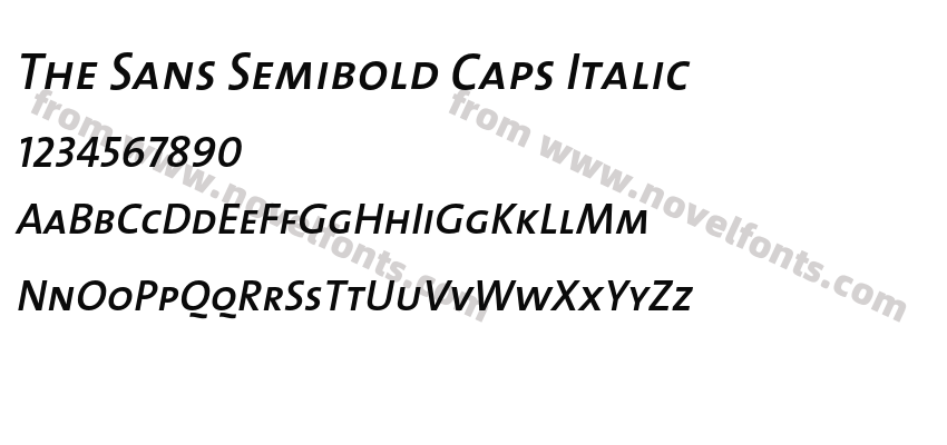 The Sans Semibold Caps ItalicPreview