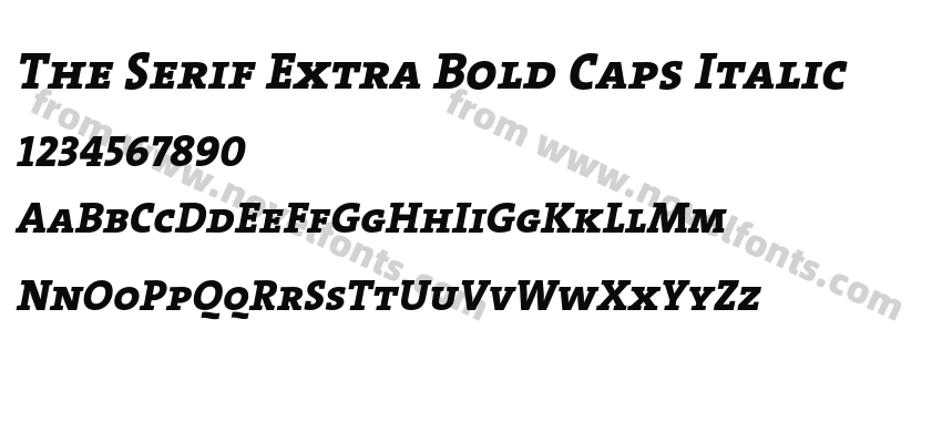 The Serif Extra Bold Caps ItalicPreview