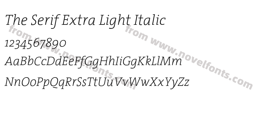 The Serif Extra Light ItalicPreview