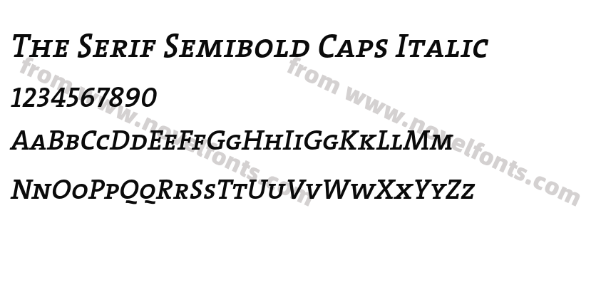 The Serif Semibold Caps ItalicPreview