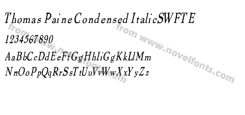 Thomas Paine Condensed ItalicSWFTEPreview