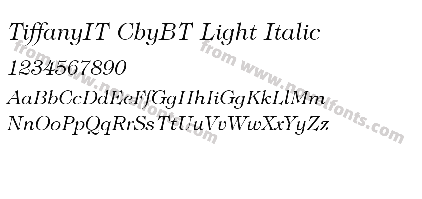 TiffanyIT CbyBT Light ItalicPreview