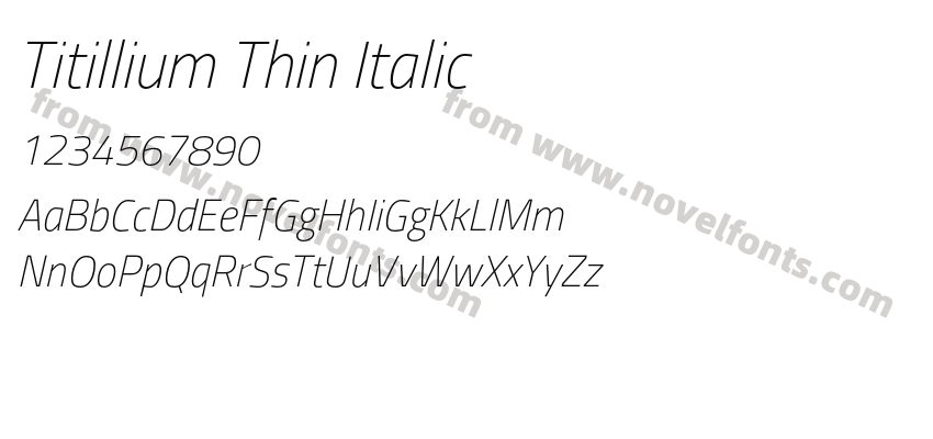 Titillium Thin ItalicPreview