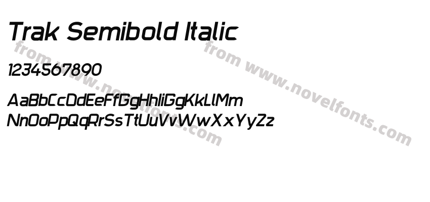 Trak Semibold ItalicPreview