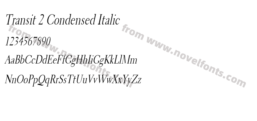 Transit 2 Condensed ItalicPreview