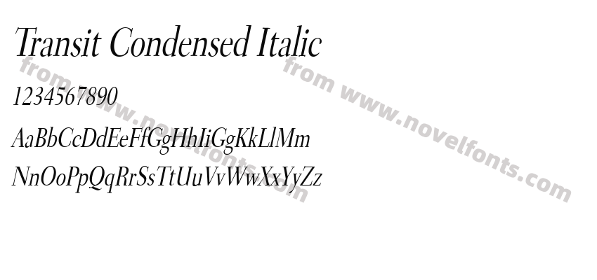 Transit Condensed ItalicPreview