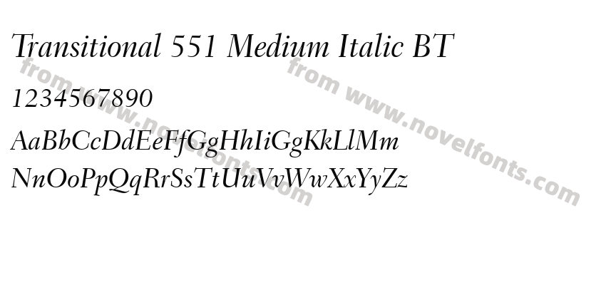 Transitional 551 Medium Italic BTPreview