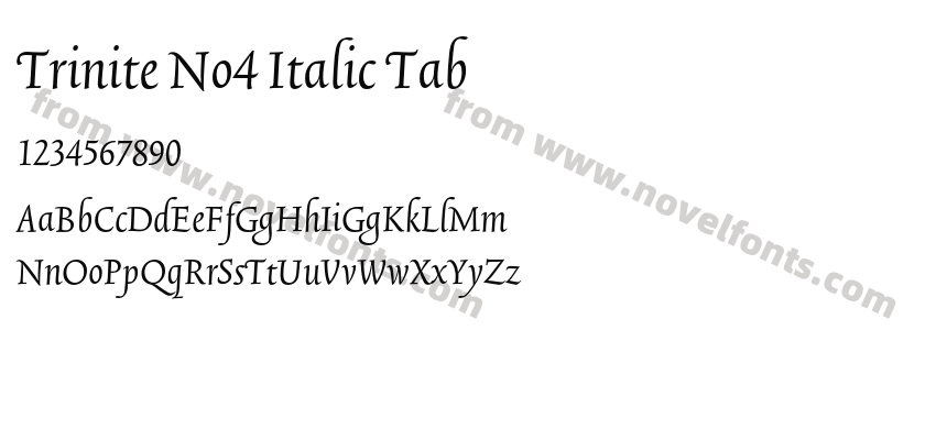 Trinite No4 Italic TabPreview