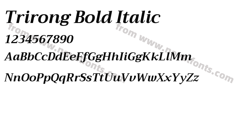 Trirong Bold ItalicPreview