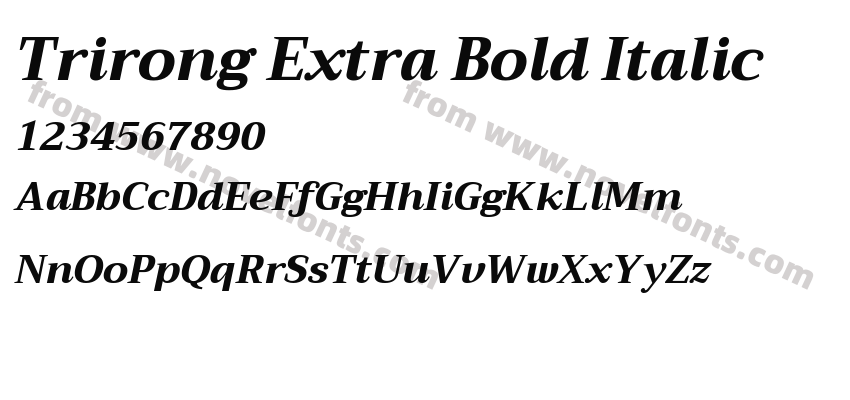 Trirong Extra Bold ItalicPreview