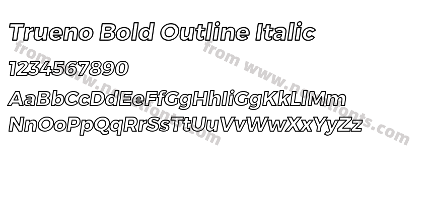 Trueno Bold Outline ItalicPreview