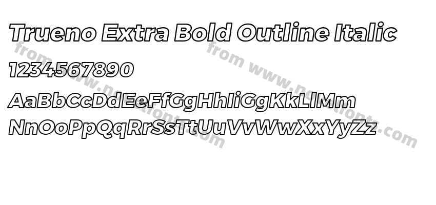 Trueno Extra Bold Outline ItalicPreview