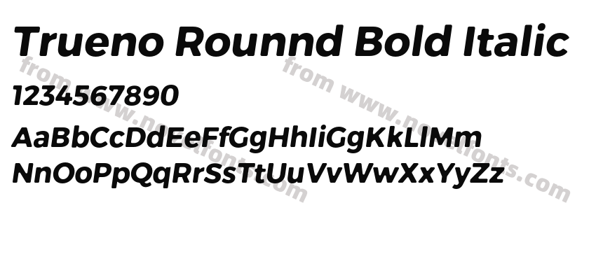 Trueno Rounnd Bold ItalicPreview