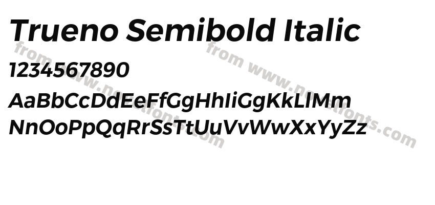 Trueno Semibold ItalicPreview