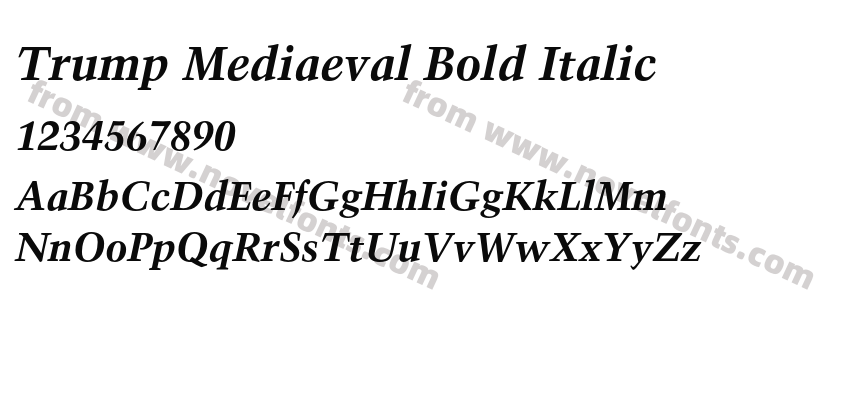 Trump Mediaeval Bold ItalicPreview