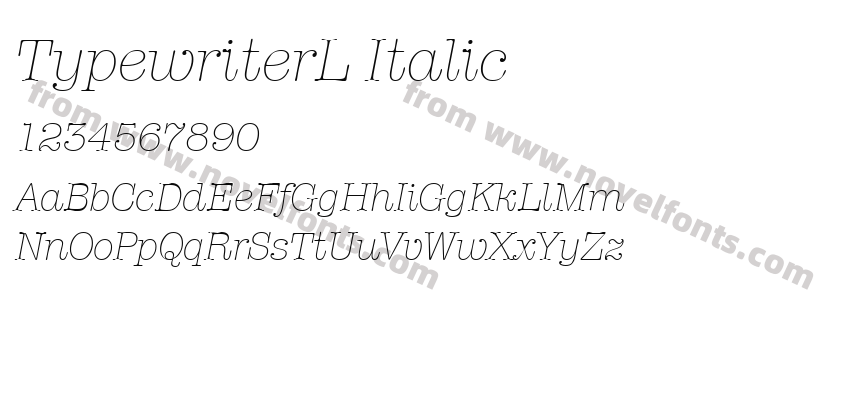 TypewriterL ItalicPreview