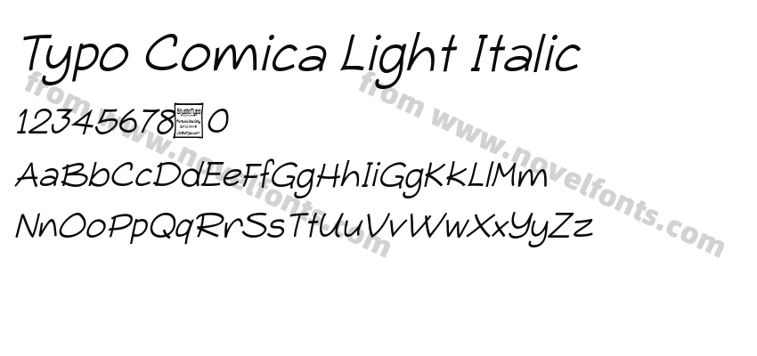 Typo Comica Light ItalicPreview