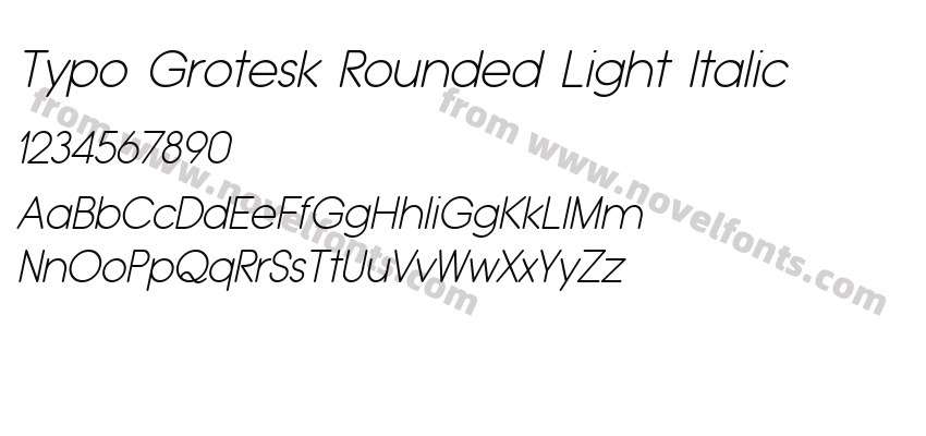 Typo Grotesk Rounded Light ItalicPreview